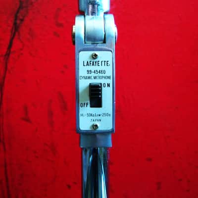 Vintage 1960's Lafayette 99-45460 dynamic Satin Chrome microphone w desk stand Lafayette Olson Midland # 1 image 4