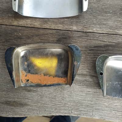 Vintage Fender? Precision/Jazz Bass bridge and pickup cover lot. image 6