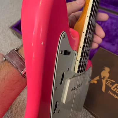 Guitar Dude Custom 1 of 1 HOT PINK 'Jazzmaster Hybrid, 7 lbs 12 oz’s!! Lollar '58 PU's, Premium Alder, Vintage Electronics, Aged Nitro & Fender American Vintage Hardware, Plastic & Pickguard - w/ OHSC & COA! image 14