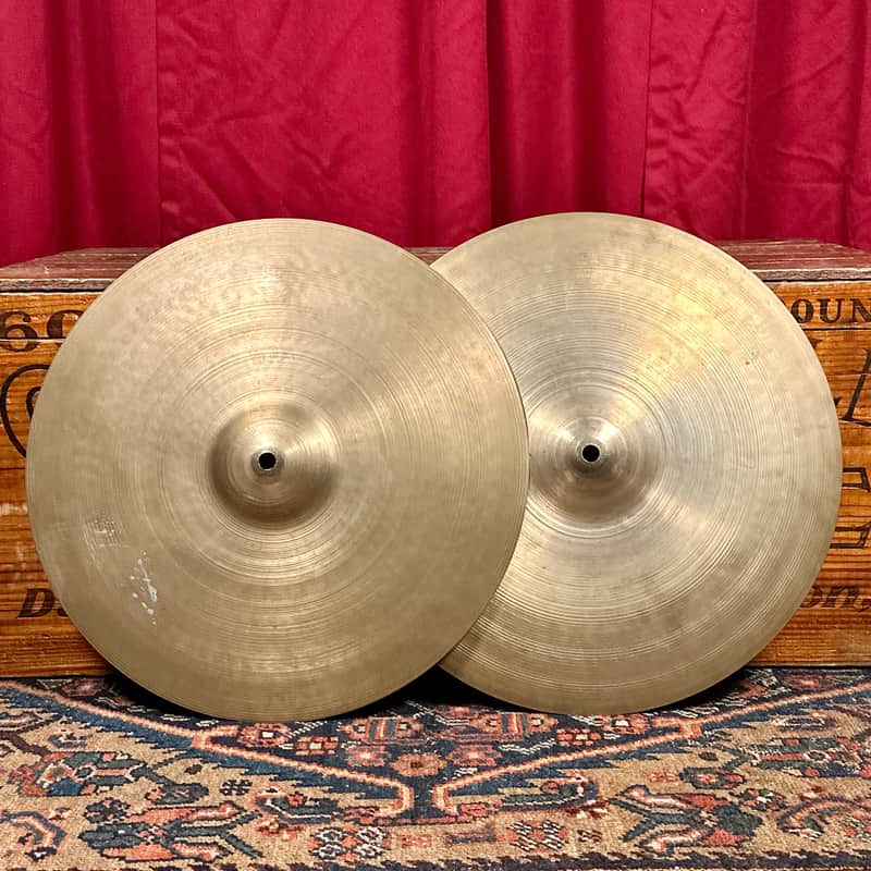 15" Zildjian A 1950s Small Stamp Hi-Hat Cymbal Pair 906g/948g *Video Demo* image 1