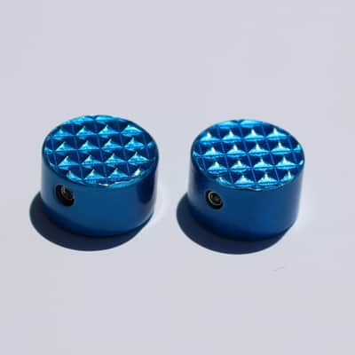 Ghost Electronic Footswitch Covers 2 Electric Blue Pedal Topper Aluminum Guitar Knob 2022 image 3