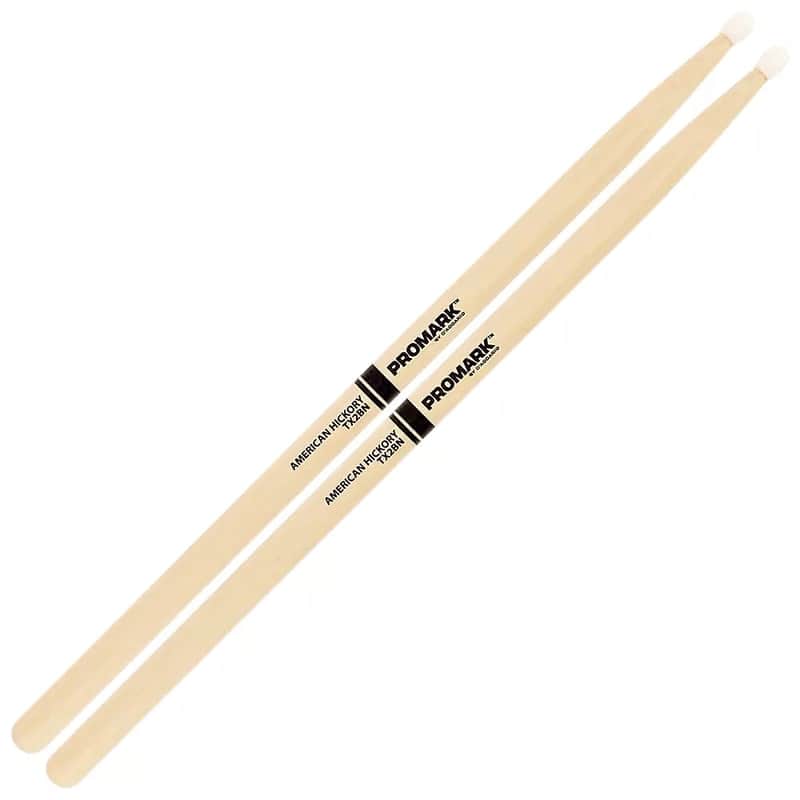 Pro-Mark TX2BN Hickory 2B Nylon Tip Drum Sticks 2010 - 2020 - Natural image 1