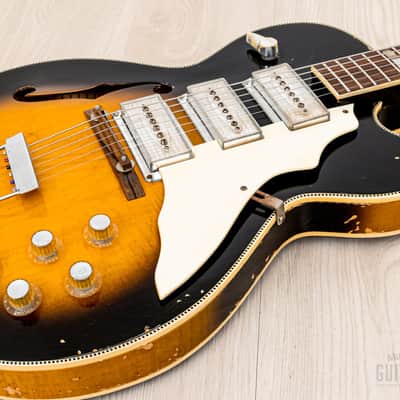 1960s Kay Swingmaster K763 Vintage Hollowbody Guitar w/ Kleenex Box Pickups, Case image 6