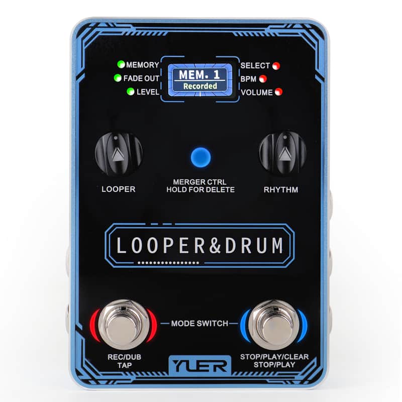 YUER Guitar Loop Pedal 2 in 1 Looping & Drum Machine Pedal image 1
