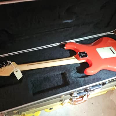 Fender  strat player 11 coral  red Mexico made image 6