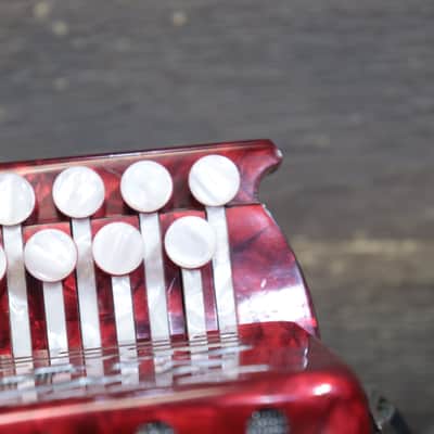 Dino Baffetti Art. 84 - 8 Series Bass 19-Key A/D Red Diatonic Accordion w/Case image 20