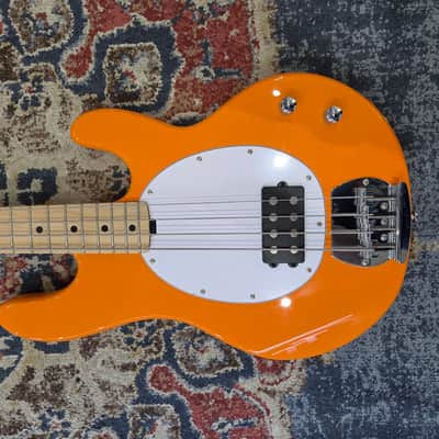 Used Sterling by Music Man Intro Series StingRay Sunrise Orange 4 string bass image 2