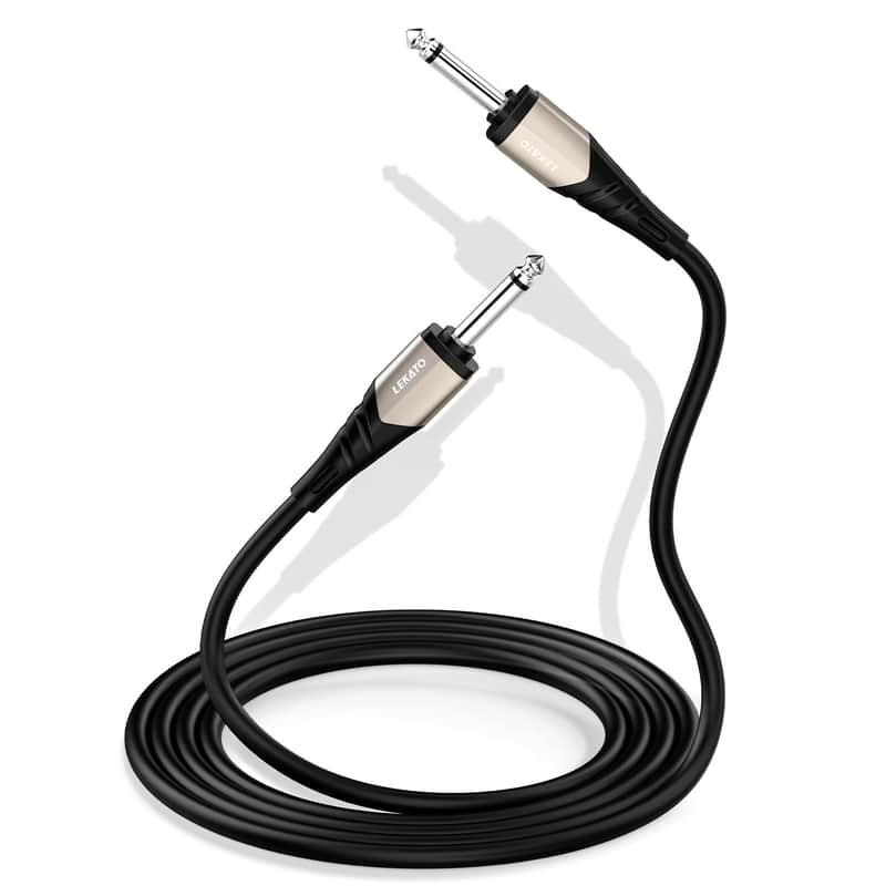 LEKATO Guitar Cable 1/4 Inch Professional Instrument Cable Electric Guitar AMP Cord Straight to Straight Cord Compatible with Electric Guitar Bass Amp Keyboard Mixer(10ft) image 1