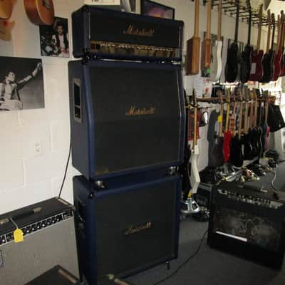Marshall 1962-1992 30th 6100LE Anniversary BLUE 100 watt FULL Stack near Mint w/ original shipping image 1