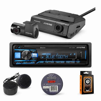 Alpine DVR-C320R+UTE-63BT+TW500+BT1700 Bluetooth Car Stereo with Dash Camera + Accessory Bundle image 9