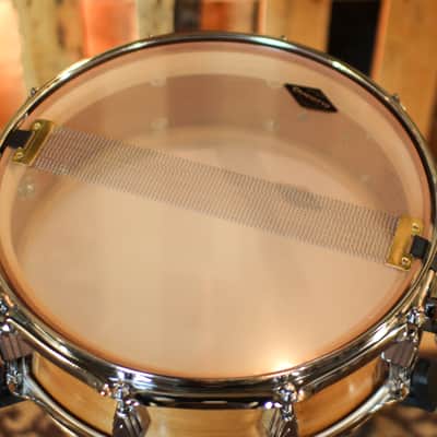 Craviotto 5x14 Custom Shop 10-Lug Mahogany Satin Oil Snare Drum image 5