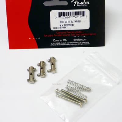 Genuine Fender American Vintage Telecaster Threaded Bridge Saddles - Nickel image 2