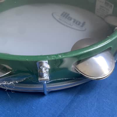 10" Torelli Brazilian Handmade Pandeiro Tambourine Nylon Skin and Green Inject Plastic Body image 4