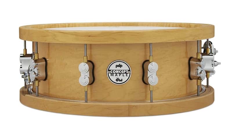 PDP 20-Ply Maple Snare with Wood Hoops and Chrome Hardware 14 x 5.5 in. (PDSN5514NAWH) image 1