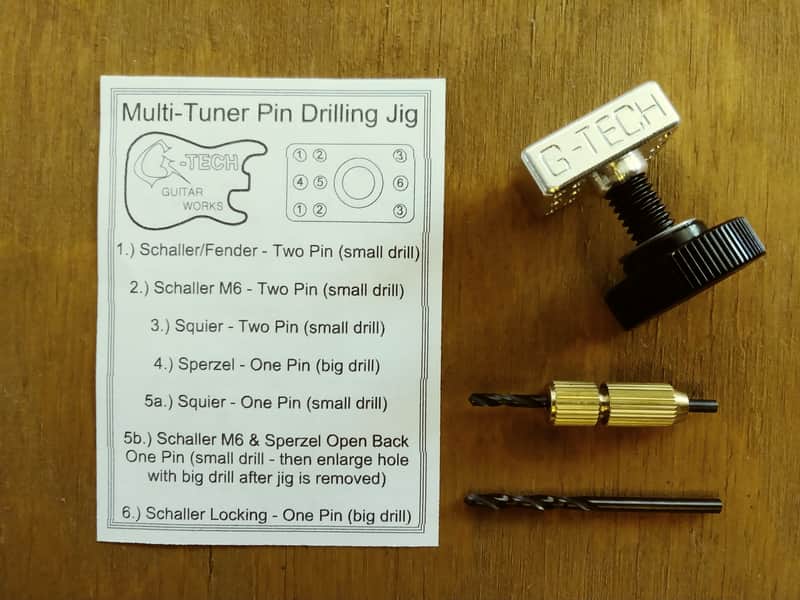 G-Tech Guitar Works Tuner Drilling Jig - Single/Two Pin - Fender Schaller Squier - Locking image 1
