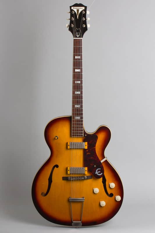 Epiphone  Zephyr E-312T Thinline Hollow Body Electric Guitar (1960), ser. #A-3241, black tolex hard shell case. image 1
