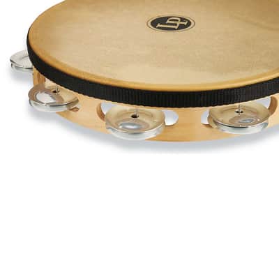 LP Pro Single Row 10" Rawhide Headed Tambourine - Gig Bag Included image 2