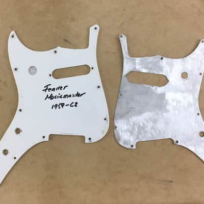 Vintage 1959 Pre-CBS Fender Musicmaster Pickguard Metal Shield Added Toggle Hole No Cracks image 9