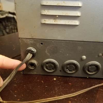 Webster Electric Rare Early Mono Tube PA Amp Mixer 1/4" phone inputs 25 Watt head 6L6 82-25 1950s - Hammered Grey metallic paint image 15