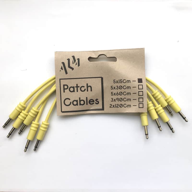 ALM Busy Circuits ALM-PC001x15 Eurorack Patch Cables (5 x 15cm) - Yellow image 1