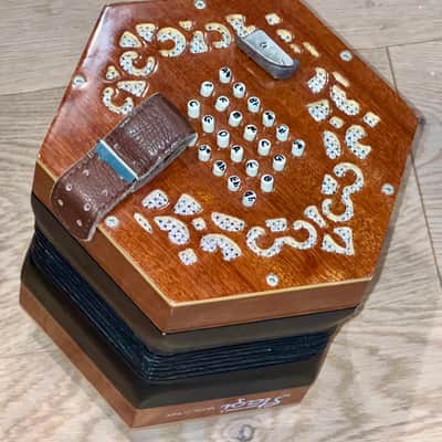 Nice Mahogany Stagi A48 English Concertina, Includes Soft Case & Books Made in Italy ! image 3