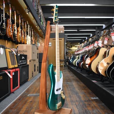 Swing Jazz Deluxe 5 5-String Bass Metallic Teal Green w/Padded Gig Bag image 5