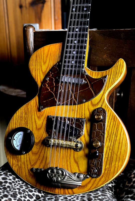 Postal Handmade Steam Punk 10 String Guitar Anitique Natural The Meter Jumps - Fender USA Pickups image 1