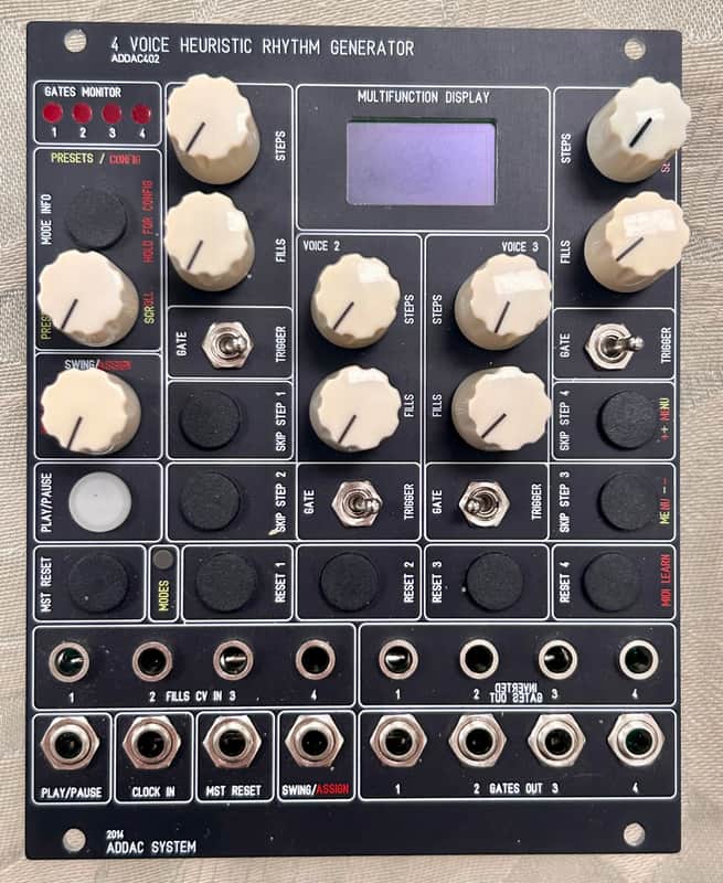 ADDAC System 402 4 Voice Heuristic Rhythm Generator