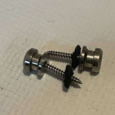 1990's Era Used Fender Schaller Electric Guitar Worn Chrome Strap Lock Buttons Set image 3