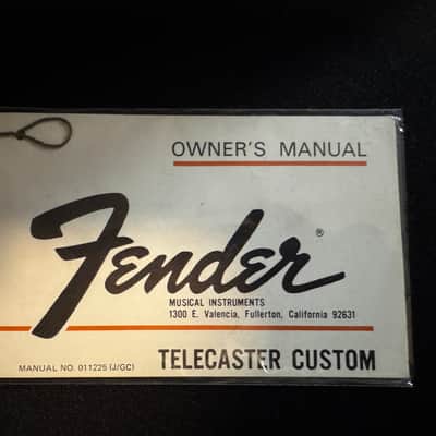 Vintage Fender Telecaster Custom 1973 Owners Manual / Hangtag / Warranty Card image 1