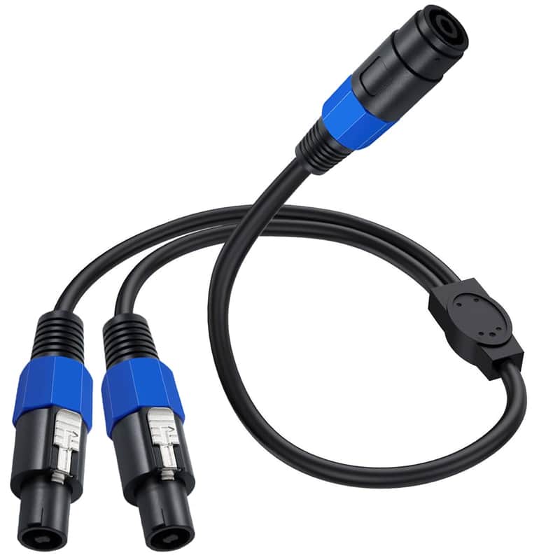 Speakon Splitter Cable, Speak-on 1 Female 2 Male Audio Cable, Speaker Extension Cable, Speaker Break Out Cable with Lock for DJ/PA Speaker Cord (1 Female to 2 Male) image 1