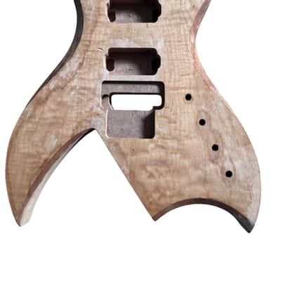 Mahogany Wood BICH Style Guitar Body with Veneer Tiger Maple Top image 1
