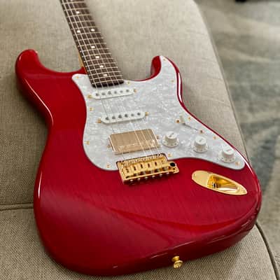 Tokai AST-118SH-GH SR/R Goldstar Sound HSS Limited Edition in Seethru Red with Gold Hardware S/N 200555 weight 3.4 KG image 1