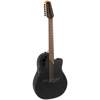 2058TX 5 G E-Acoustic Guitar Elite TX Deep Contour Cutaway 12-string Black Textured Ovation image 3
