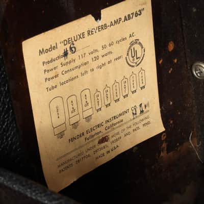 1964 Fender Deluxe Reverb Amp AB763 - Blackface image 10