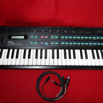 Yamaha DX100 FM synthesizer keyboard TESTED NEW battery w/cassette interface cable #2
