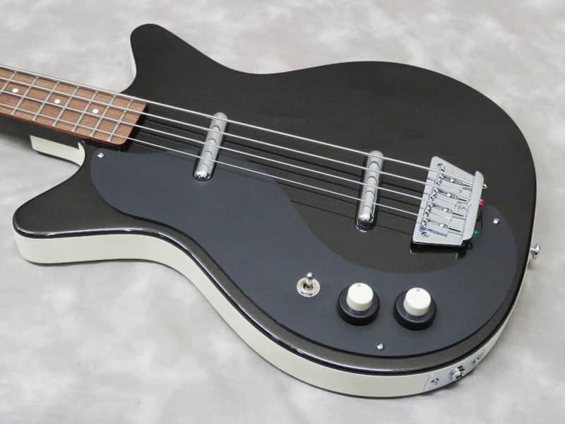 Danelectro 59DC Long Scale Bass Lefty (Black Pearl/w Black pickguard) image 1
