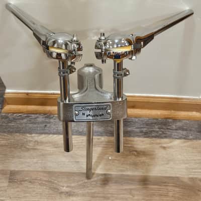Vintage 1970s Slingerland Super Set-O-Matic Double Tom Holder Mount Complete image 3