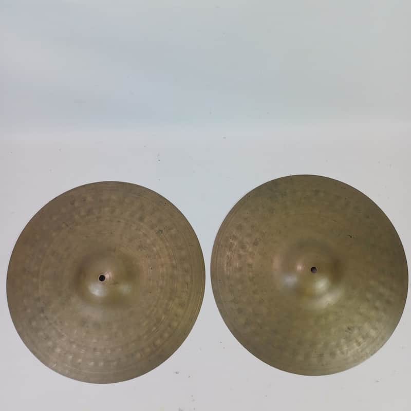 *UFIP 14" 1108g/1120g 60s Hi-Hats Cymbals Set Italy Vintage B20 Bronze Italian image 1