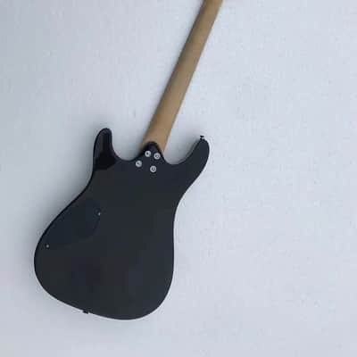 Black Custom Double Cutaway Electric Guitar Body, with Maple Neck, Rosewood Fretboard, HH image 6