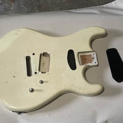 1985 Kramer USA Baretta White Modified Guitar Body Floyd Ready (Needs Refinish)