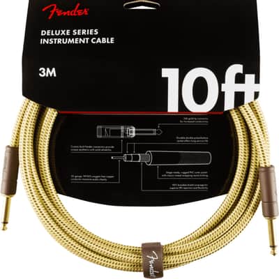 Fender Deluxe Series 1/4" Instrument Cable, 10', Tweed image 6