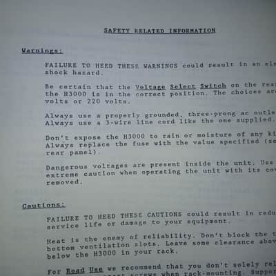 Instruction Manual (copy) for Eventide H3000 Ultra-Harmonizer 1986 image 5
