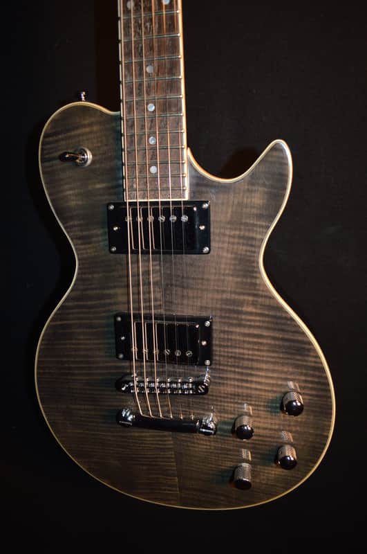 Sublime Guitar Co SGC Millennia Flame Maple Trans Black Single Cutaway Electric Guitar image 1