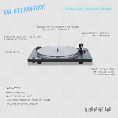 U-Turn Audio: Orbit Plus Turntable w/ Built In Preamp (OM5e) - White / 1st Gen (Open Box Special) image 2