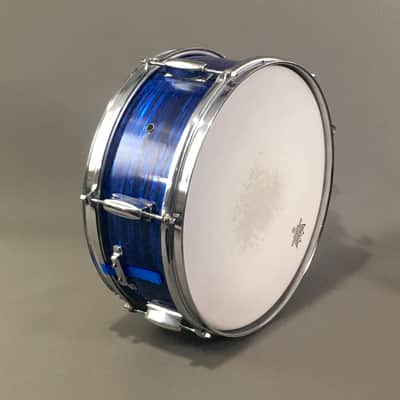 1960s Vintage 14” Snare Drum Tempro MIJ Japan Blue Oyster Pearl Custom Restored Super Rare Made in Japan image 7