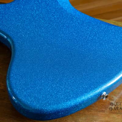 Fender USA neck on a custom Thinline Jazzmaster body Blue Sparkle offset - Bare Knuckle and The Creamery pickups image 8