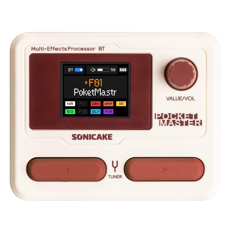 SONICAKE Pocket Master-Portable Multi Effects Pedal, 100+ Built-in Guitar/Bass/Acoustic Effects - White (Price includes the import duty to US buyer) image 1