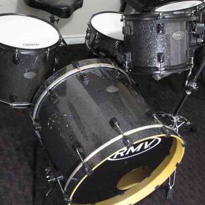 RMV. Drum Kit. In Titanium Silver Sparkle finish, Bapeva hard wood shells. image 2