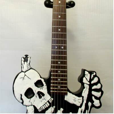 Firefly FFSL-MBKSL-744 Classic Series Electric Guitar (Shredder) - Black with White Skull and Bones body. image 3